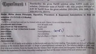 FSc class chemistry practical, standardization of Sodium Hydroxide with Oxalic acid