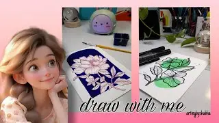 Boho Flowers drawing tutorial 🌷 satisfying prosess 😌