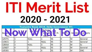 ITI Merit List 2020 - 2021 Admission || ITI Trades Merit List