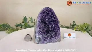 Model # 5611-0901 Amethyst Cluster with Flat Base by BrazilGems.com 🏷 FOR SALE🛍🛒Shop Now 