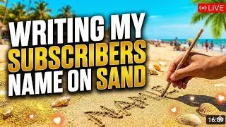 WRITING SUBSCRIBER NAME ON SAND ⌛#sandart #handwriting #live #nameinsand #calligraphy