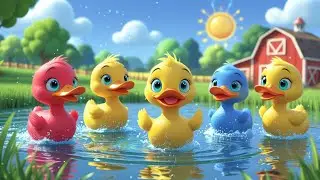 5 Little Ducks Pond Adventure 🦆| Kids Colourful Animation Video Song | Fun Folk Tales | Toddlers 🌈🎊
