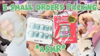 3 SMALL ORDERS PACKING ASMR ✨😺|| small business || nails art || nails asmr|| asmr