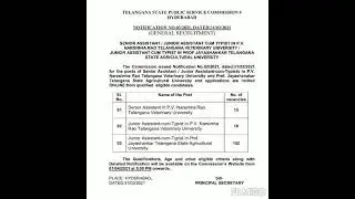 # Jr assistant cum Typist posts # At Assistant posts # PV NARASIMHA RAO Telangana Veterinary Univers