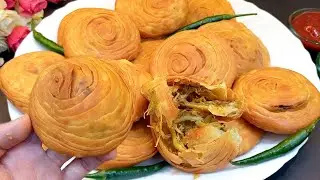 Perfect Layers wali Crispy Chicken Kachori | Keema Kachori Recipe | Khasta Kachori Recipe