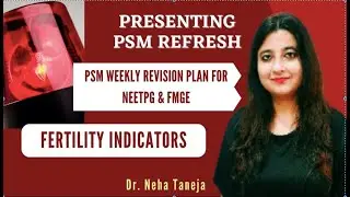 PSM Weekly Revision Plan :Fertility Indicators fmge #neetpg #fmgeexam#inicet
