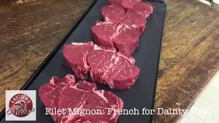 Cutting up a Filet Mignon at Knutzens Meats