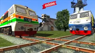 2 TRAINS WITH WDP3A & WDP2 AT DIAMOND CROSSING ||WAITING EACH OTHER || TRAIN SIMULATOR