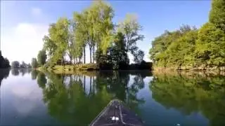 A misty morning canoe on the Kolpa River at Big Berry near Primostek, Bela Krajina, Slovenia