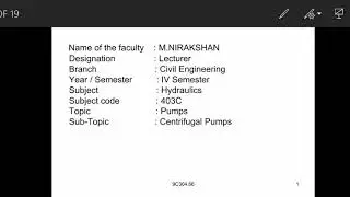 CENTRIFUGAL PUMPS