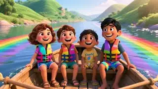 Rainbow River Ride 🌈🛶 | Fun Adventure Rhyme for Kids | Nursery Rhymes & Songs for Children