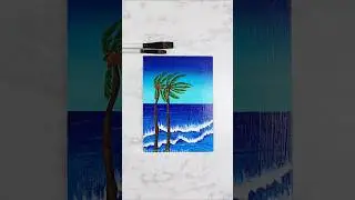 Endless Summer☀️🌴Easy painting Tutorial for Beginners #painting #art #acrylicscenery #diy #landscape