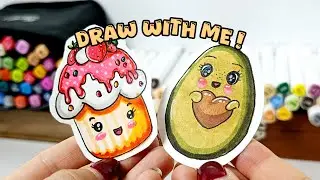 Drawing with me with regular marker step by step | sticker asmr