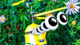Летающий миньон от  НАСТЮШИК  распаковка игрушки запускаем Unboxing flying Minion boy run it on