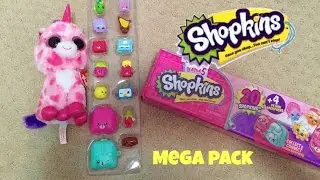 season five shopkins mega pack charms and Petkins blind bag toy unboxing