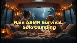 Solo Female Van Life: Stealth Camping in Heavy Rain Storm ⛈️ Ultra Cozy Survival ASMR with Dog
