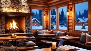 Relaxing Smooth Jazz for Deep Focus ✨Cozy Winter Fireplace Ambience | Calm Night Music for Sleep
