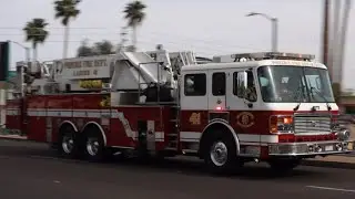 Phoenix Fire Dept. Battalion 4, Ladder 41, Engine 41 responding/ arriving onscene