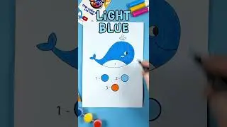 Color by number, Lv.Easy - Whale 🐳 #coloring #whale #shorts #colorbynumber #seaanimals #games #cute
