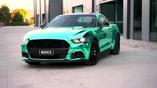 Chrome Mustang | Wrapped in Hexis Superchrome Turquoise | Wrap Wise