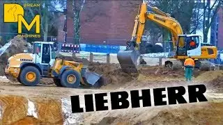 LIEBHERR BAGGER + RADLADER AUF BAUSTELLE # R 906 RAUPENBAGGER L 538 RADLADER