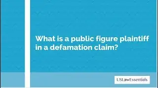 What is a public figure plaintiff in a defamation claim?