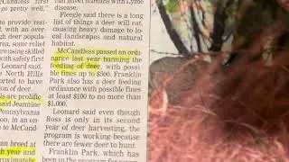 McCANDLESS TOWNSHIP, PA DEER &ldquo;MANAGEMENT&rdquo; KILLING ~ ARCHERY CULLING ~ DECEPTIVE TERMINOLOGY