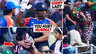 WATCH: Sanju Samson Six Hits Female Fan on Face😱