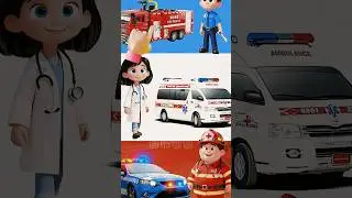 Police, Fire & Doctor Vehicle Confusion 🤯 #shorts #kidscartoon #funnyanimation #policecar #firetruck