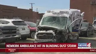 Newkirk ambulance hit in blinding dust storm