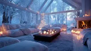 ❄️ 3 Hours White Ember Fireplace Ambience | Quiet Snowfall Glow for Deep Relax & Focus Relief