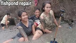 fishpond repair/farming/rural life/probinsyana life/farm/ fishpond/fish pond tips/ideas