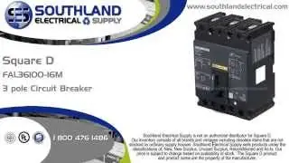 Square D FAL36100-16M, 100 Amp, 600 Volt, MAG GUARD MCP, 3 Pole Circuit Breaker