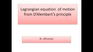 Lagrangian equation of motion from D'Alembert principle(bilingual)
