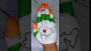 I ❤️ INDIA 🇮🇳 | Hand Art with Tricolour | Republic Day Special #shorts #art #trending