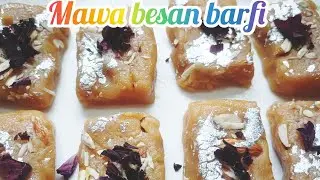 Market jaysi soft  besan mawa barfi ghar par Ramzan special Sweet resipe 