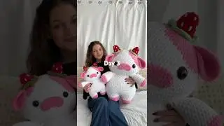 Третий день вязания крючком коровы в натуральную величину, похожей на клубнику 🐮 #вязаниекрючком ...