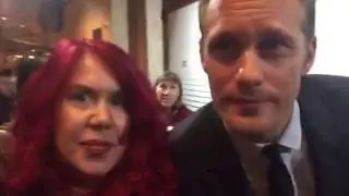 Fileena Bahris having fun with Alexander Skarsgard after Tarzan Premiere