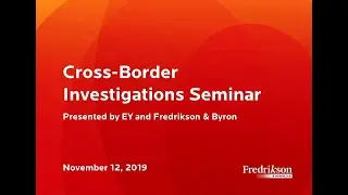 Cross-Border Investigations Seminar: Privacy and Security in Cross-Border Investigations