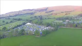 Waterside House Campsite. Lake Ullswater Aerial footage 4K. lake District