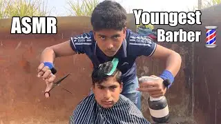 ASMR youngest Barber 💈 In the world 🌍 Haircut 💇&zwj;♂️