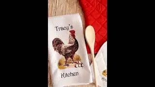 Personalized Rooster Towel and Pot Holder Gift Set | Farmhouse Kitchen Decor Product Clip #shorts