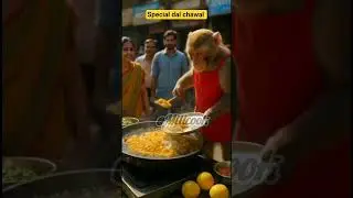 Monkey Chef Serving Street Food Funny Cooking Video! #food #monkey #viral #shorts #trending #content