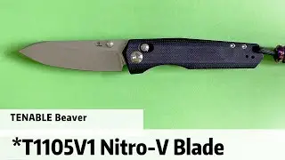 Tenable Beaver Folding Knife Purple Black G10 Handle Stonewashed Nitro-V Blade#edc #edcknife