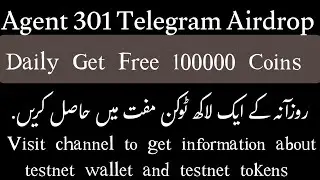 Daily Get 100000 Tokens free in Agent 301 Telegram Airdrop 🤩 #agent301 #freetokens