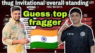thug Invitational tournament overall standing | thug Invitational tournament point table