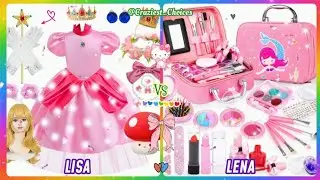 Lisa or Lena 💕//Who's Win the style Battle💋Princess Costumes Vs Makeup Challenge🎁 #viral #trending 🌈