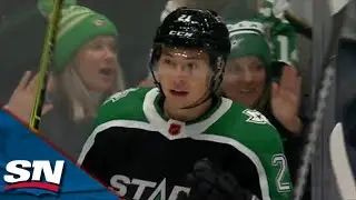 Stars' Jason Robertson Banks Puck Into Net Off Defender To Reach 20-Goal Mark