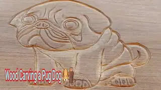 Wood Carving a Pug Dog | Amazing Woodworking Art 🐶🪵