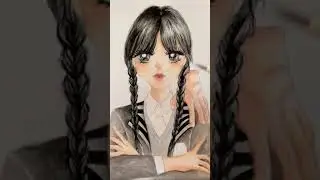 Watercolor painting | Portrait | Character| Netflix Wednesday